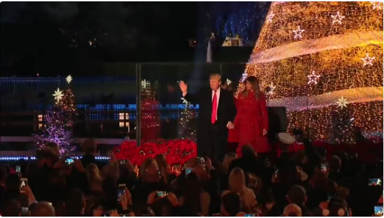 Το χριστουγεννιάτικο δέντρο άναψε ο Αμερικανός πρόεδρος Ντόναλντ Τραμπ (vid)