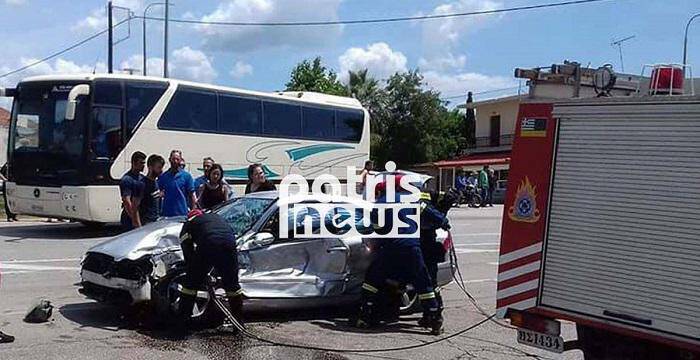 Ηλεία: Νεκρός 70χρονος οδηγός Ι.Χ. που συγκρούστηκε με λεωφορείο (pics)