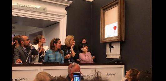 Πίνακας του Banksy αυτοκαταστράφηκε αμέσως μετά την πώλησή του