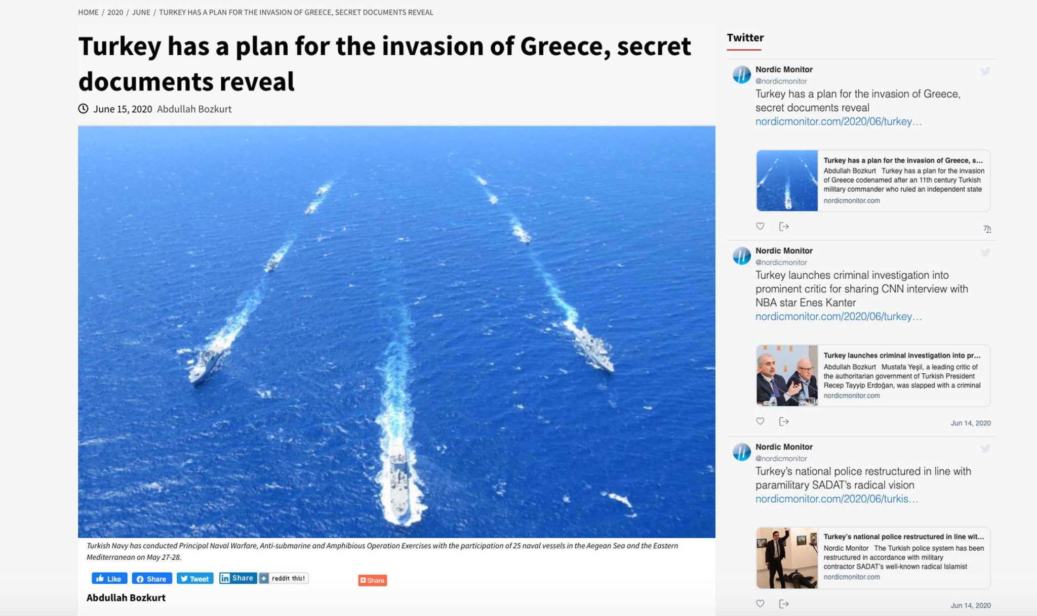 Αποκάλυψη Nordic Monitor! «Η Τουρκία έχει έτοιμο σχέδιο εισβολής στην Ελλάδα»!