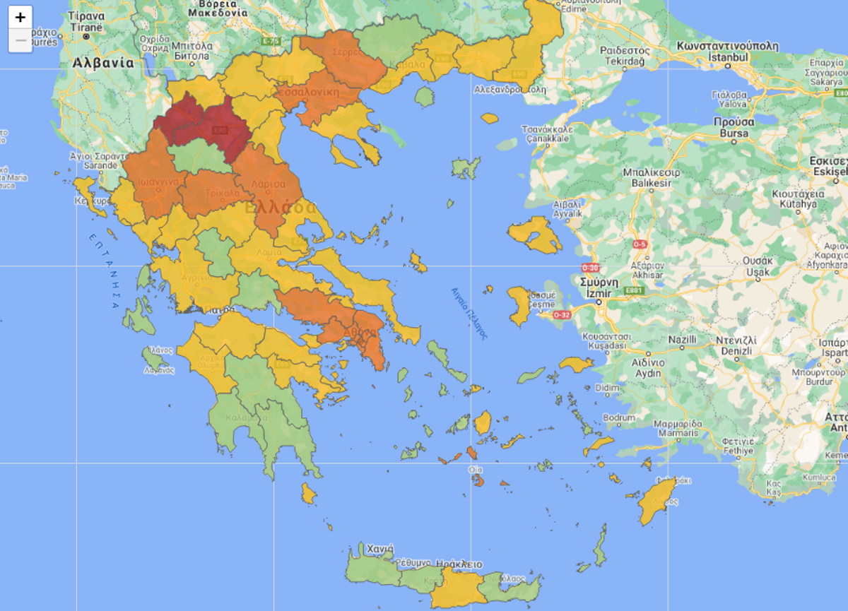 Κορονοϊός: Ιδού οι περιοχές που αλλάζουν επίπεδο συναγερμού σήμερα στον χάρτη!
