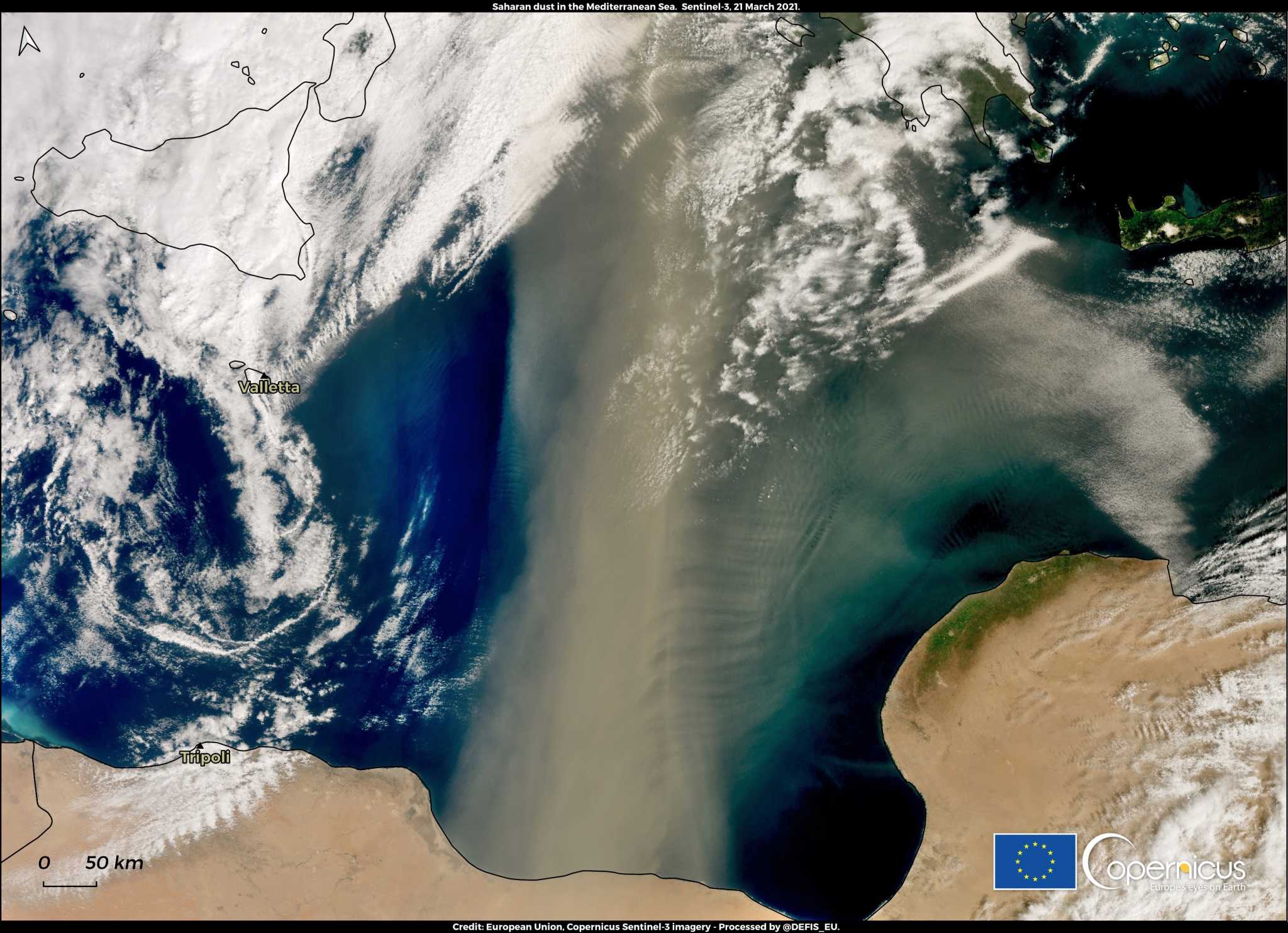 Καιρός: Σύννεφο σκόνης 800 χιλιομέτρων από την Αφρική «καταπίνει» Ελλάδα και Βαλκάνια