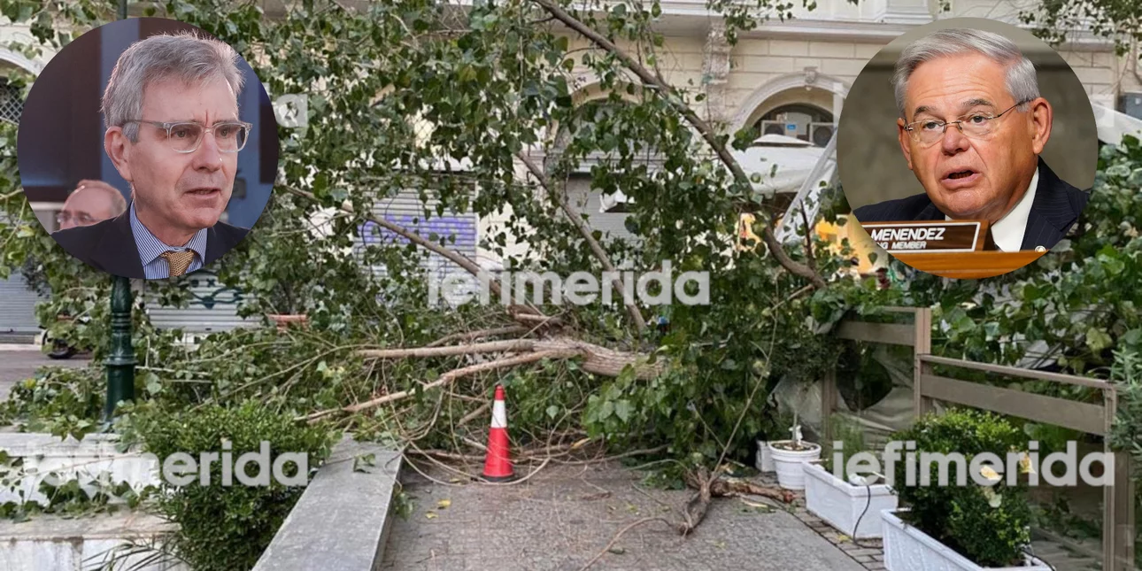 Δέντρο κατέρρευσε σε εστιατόριο στην Αθήνα την ώρα που δειπνούσαν Πάιατ με Μενέντεζ (pics)