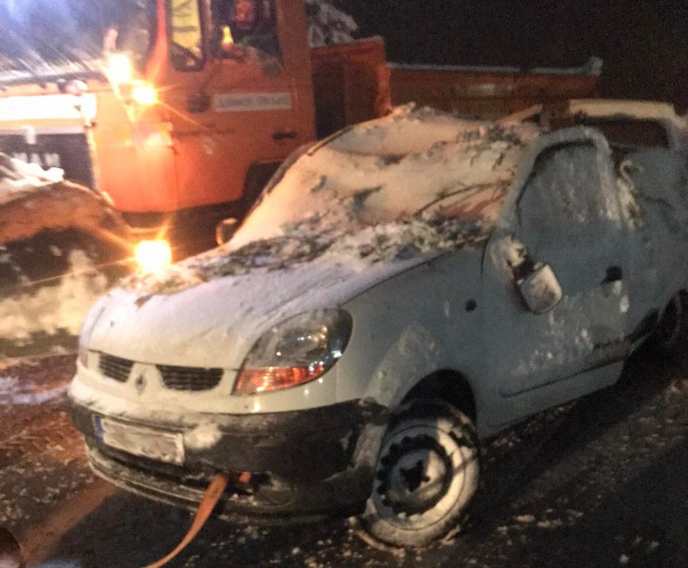 Κακοκαιρία «Διομήδης» – Τρίκαλα: Δέντρο καταπλάκωσε αυτοκίνητο στο δρόμο για Περτούλι (vid)
